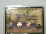 Lincoln Cent Set  Gold Plated Colorized Etc In Display