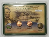 Lincoln Cent Set  Gold Plated Colorized Etc In Display