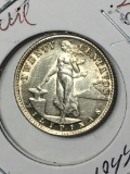 Silver 20 Centavos Usa Filipines 1944 D