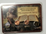 Lincoln Cent Collection 2009 Anniversary Colored And 24 Kt Gold Plated