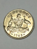 Australian Silver Six Pence 1943