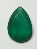Emerald Columbian Glowing Green Huge Tear Drop Cut Natural Earth Mined 17+ Cts $$$