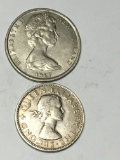 New Zealand Large Coin Lot 1964 And 1967