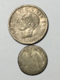 Canada Silver Quarter 1943 And Mexico Silver Coin 1800s