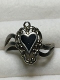 Sterling Silver Vintage Heart Ring 3.8 Grams