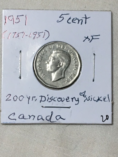 1951 5 Cent 200 Year Discovery Coin
