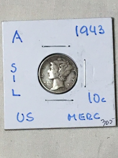 1943 P Mercury Dime