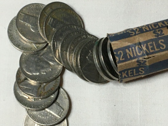 Roll 1950 - 1959 Jefferson Nickels