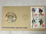 1975 First Day Cover Paul Revere Token & 4 Stamps
