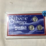 Silver Mercury Dime Display 1942 P,1939 D, & 1942 S Mints