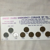 U. S. Emergency Cent Coin Set Featuring Steel Cent, Shell Case Cent & More