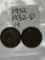 (2) Lincoln Cent 1932 P & D