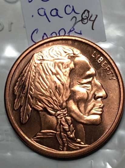 1 Ounce Round .999 Copper