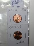 Lincoln Cents 2012 P, & 2012 D