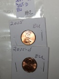 Lincoln Cents 2015 P, & 2015 D