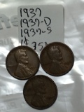 (3) Lincoln Wheat Cent 1937 P, D, & S