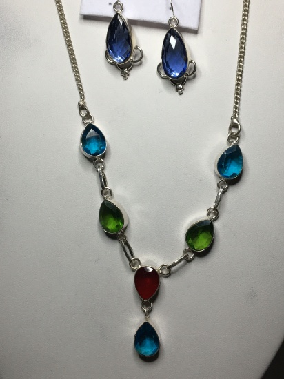21" A A A Beautiful Multi Color Drop Necklace