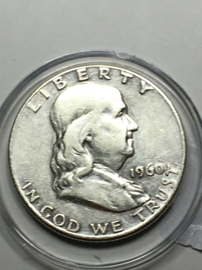 Franklin Silver Half 1960 In Hard Plastic Case