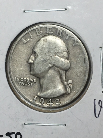 Washington Quarter  1942 S 90% Silver