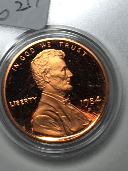 Lincoln Cent 1984 S Proof Red Cam High Grade 70? In Hard Plastic Case