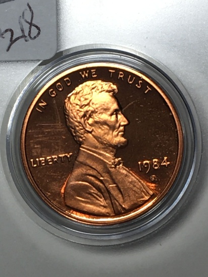 Lincoln Cent 1984 S Proof Red Cam In Hard Plastic Case Shot 70