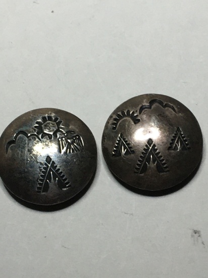 Sterling Silver Antique Native Buttons 8+ Grams Solid Sterling Very Old