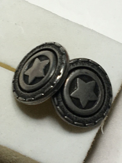 Sterling Silver Antique Star Buttons 5.66 Grams