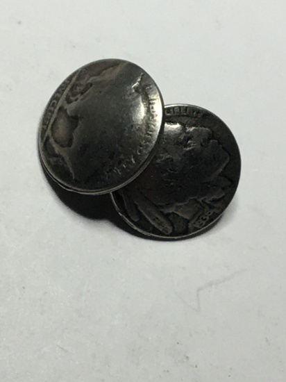 Sterling Mini Buffalo Nickel Style Buttons/pendants 4 Grams Sterling