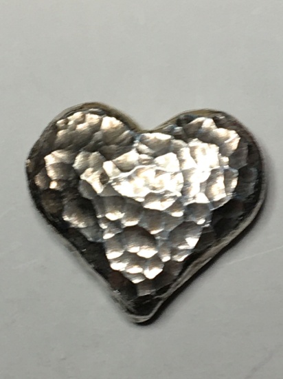 1 Troy Oz 31.1 Grams .999 Fine Silver Heart
