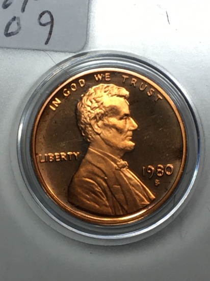 Lincoln Cent Proof 1998 S In Hard Plastic Case Deep Red Cameo