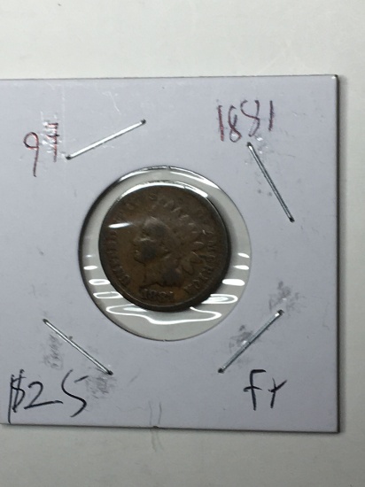 Indian Cent 1881 Early Year