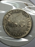 Nederalnds 1/10th G Silver Coin Nice Luster 1956