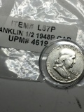 Franklin Silver Half 1948 In Hard Plastic Case