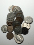 Collectors Lot Of Wheats And 1940 And 50 S Jefferson Nickels 30+ Coins