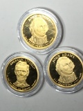 Proof Gold Dollar Lot Of 3 In Capsules Lincoln And Adams