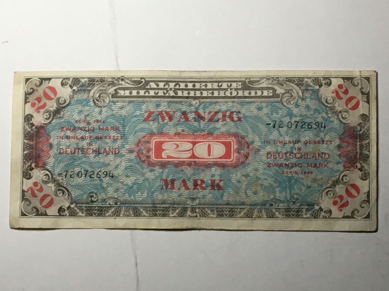 Wwii German 20 Mark Military Payment