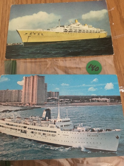 (7) Postcard Paddlewheel Steam Ship