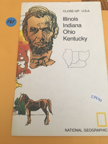 1977 Illinois Ohio Indiana Kentucky National Geographics Map