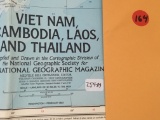 1967 Vietnam Cambodia Laos Thailand National Geographics Map