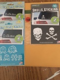 (3) Pack Auto Window Stickers 2 Peeking Family 1 Skull & Crossbones