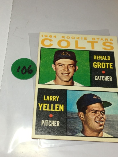 1964 Colts Rookie Stars Catcher Gerald Grote  Pitcher Larry Yellen