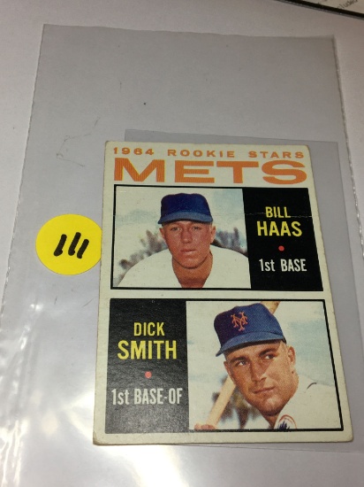 1964 Rookie All Star New York Mets 1st Base Bill Haas    1st Base Out Field  Dick Smith