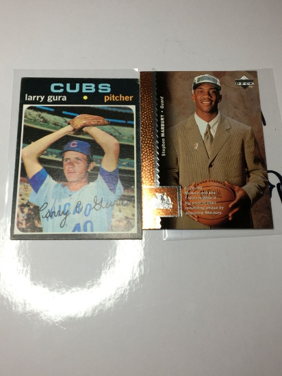 (2) Sports Trading Cards  Timberwolves   Stephon  Marbury 1996-97    Chicago Cubs Larry Gura  1971