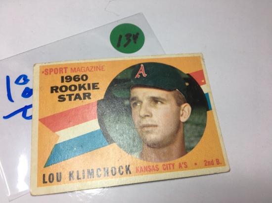 1960 Rookie Star Kansas City Athletics 2nd Baseman Lou Klimchock