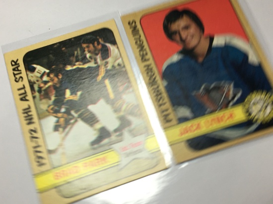(2) 1972-73 Nhl Cards Pittsburgh Penguins Jack Lynch   1st Team Defense Brad Park