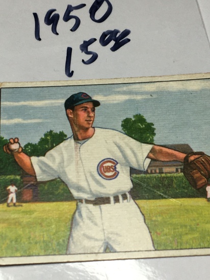 1950 Bowman Gum Cards Chicago Cubs 2nd Baseman Wayne Terwilliger