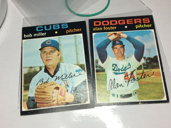 (2) 1971 Pitcher Cards Dodgers Alan Foster    Cubs Bob Miller