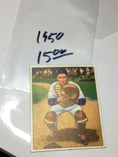 1950 Bowman Gum Card Detroit Tigers Catcher Bob Swift