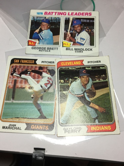 (3) 1976 Batting Leadersgeorge Brett, Bill Madlock, Giants gaylord Perry, Indians  Juan Maricha