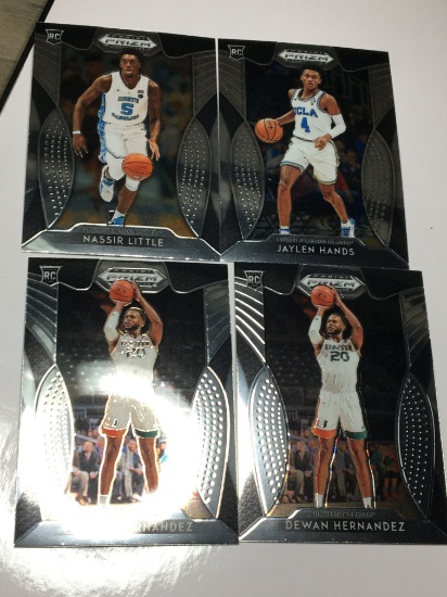 (4) Panini Prizm Basketball Rookie Cards  Nassir Little  J.Hands (2)  D.hernandez